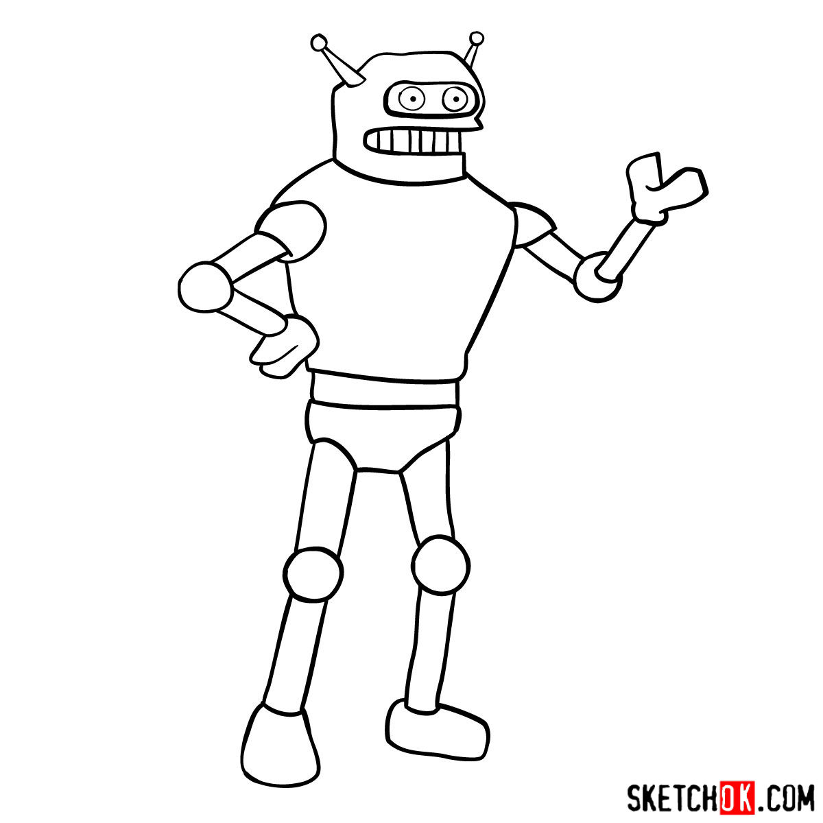 How to draw Calculon from Futurama - step 11